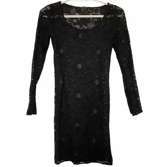Talula | Dresses | Talula Lace Black Long Sleeve Mini Dress Xs Vguc |  Poshmark